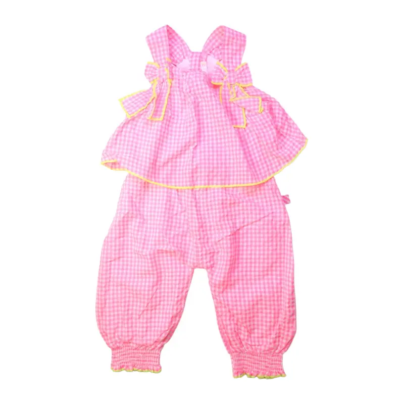 Billieblush Checkered Ruffle Bow Set 6-12M
