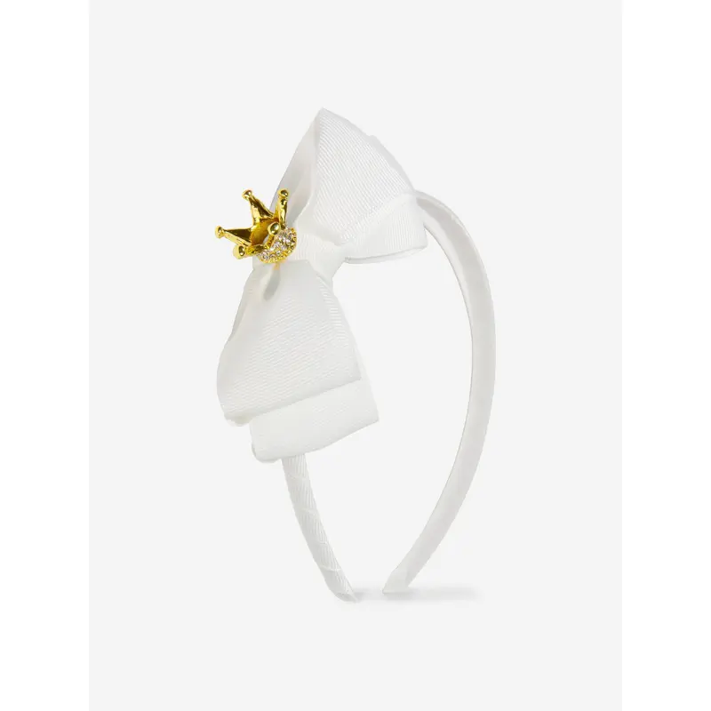 Angels Face Girls Crown Headband in White