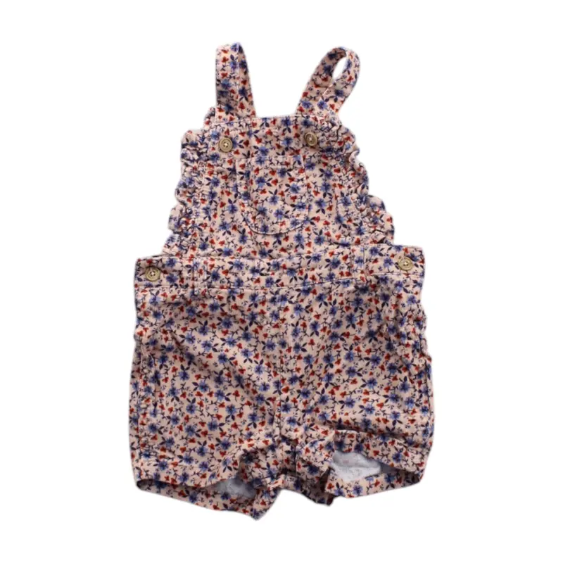 Bout'Chou Floral Overall Shorts 3-6M