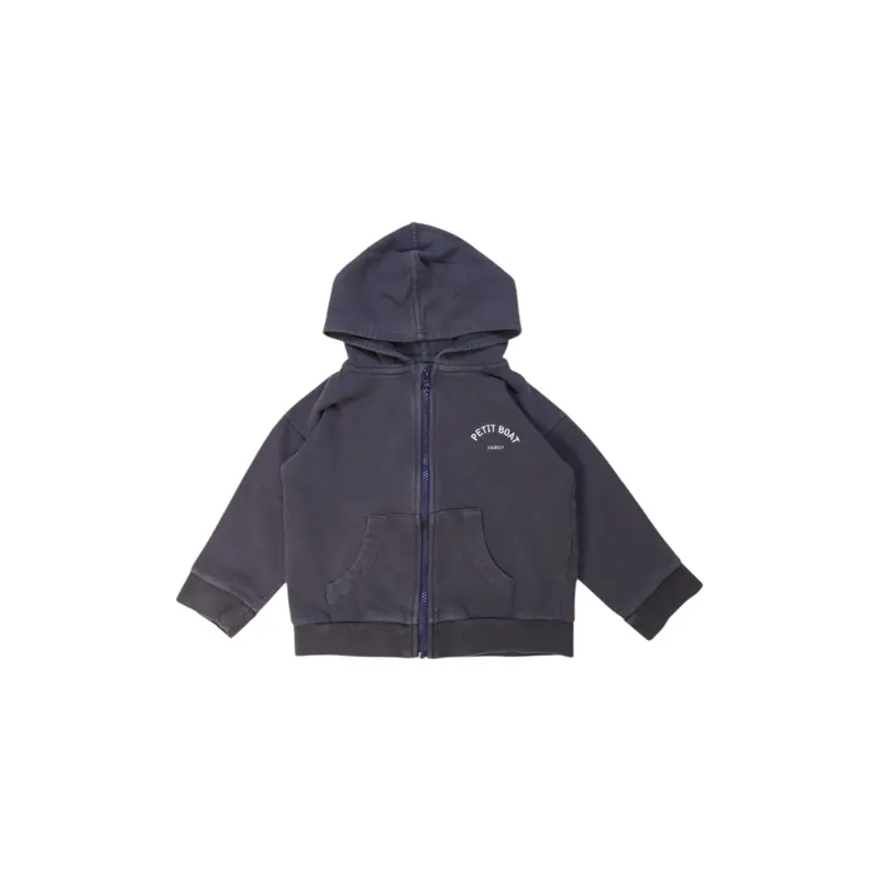 Petit Bateau Hooded Zippered Sweatshirt 4T