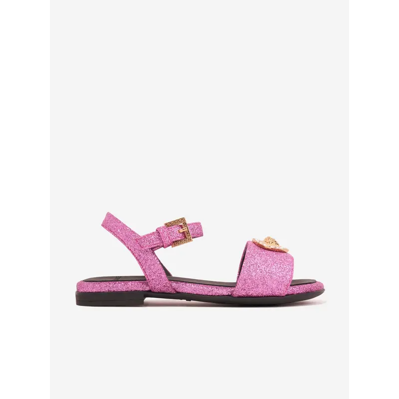 Versace Girls Medusa Heart Sandals in Pink