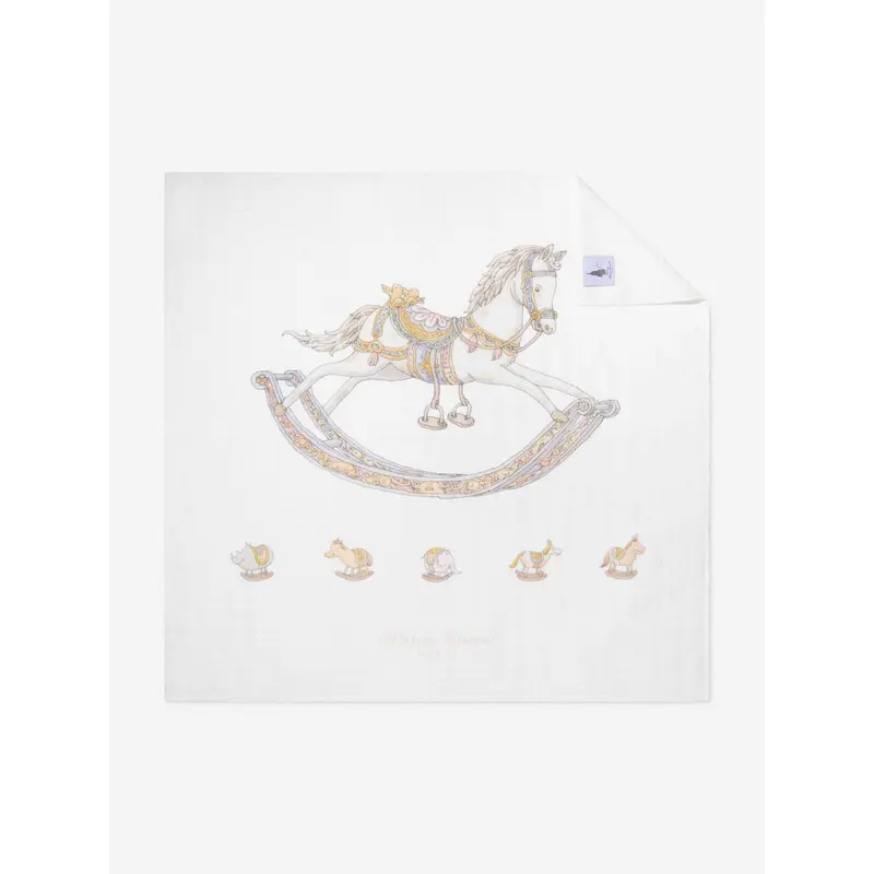 Atelier Choux Baby Rocking Horse Swaddle in White (100cm)
