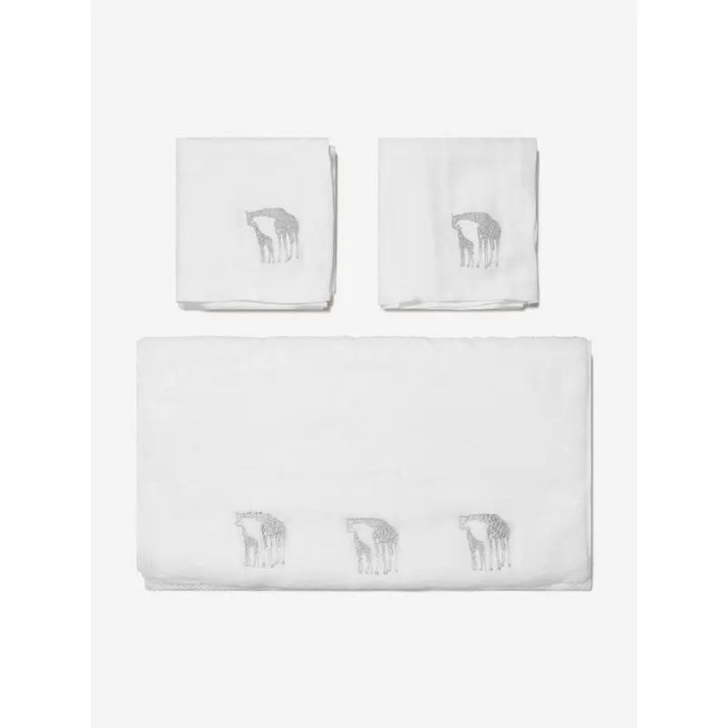 Cotton and Company Kids Organic Cotton Giraffe Muslin Bathrobe And Towel Set