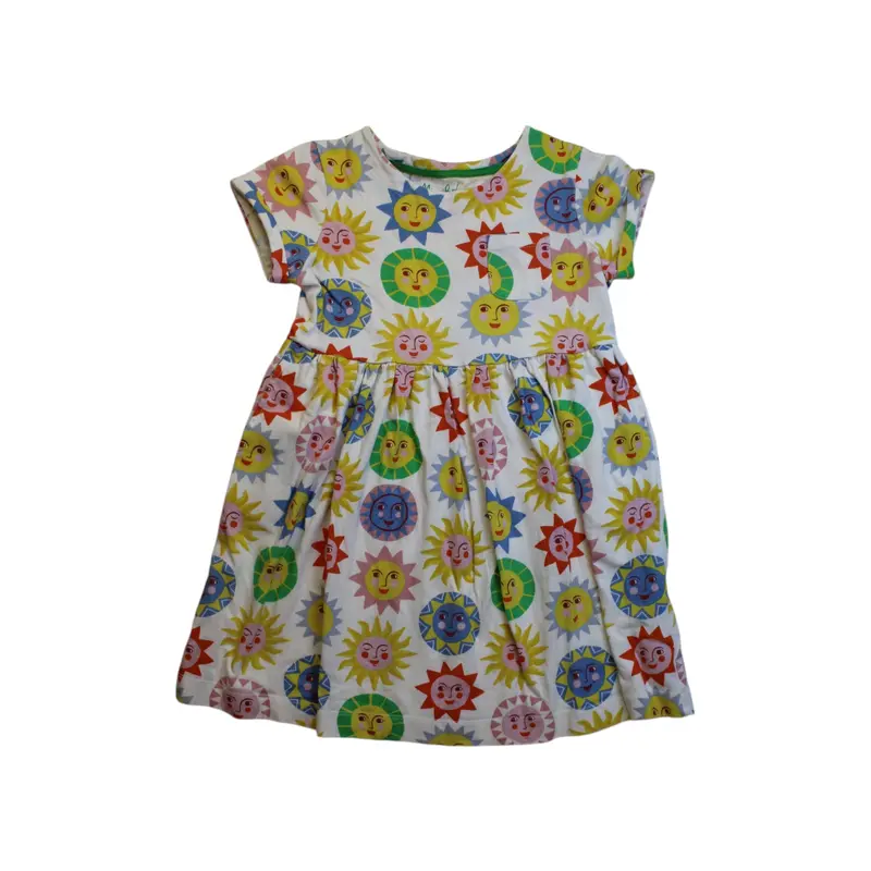 Boden Sun Pattern Short Sleeve Dress 8Y