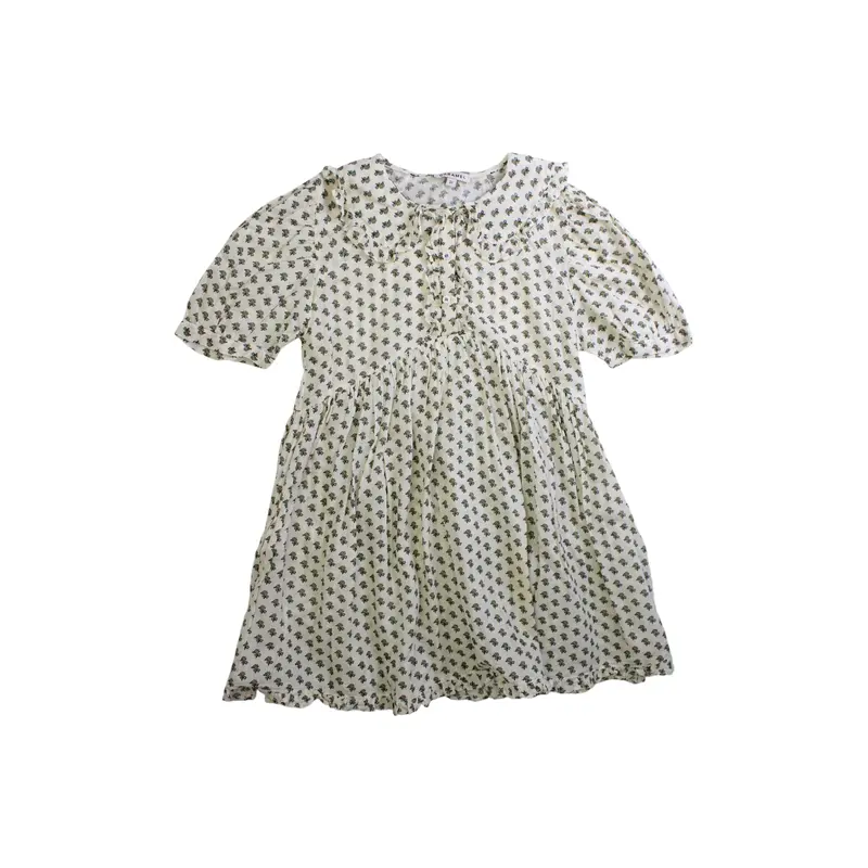 Caramel Floral Short Sleeve Dress 4T