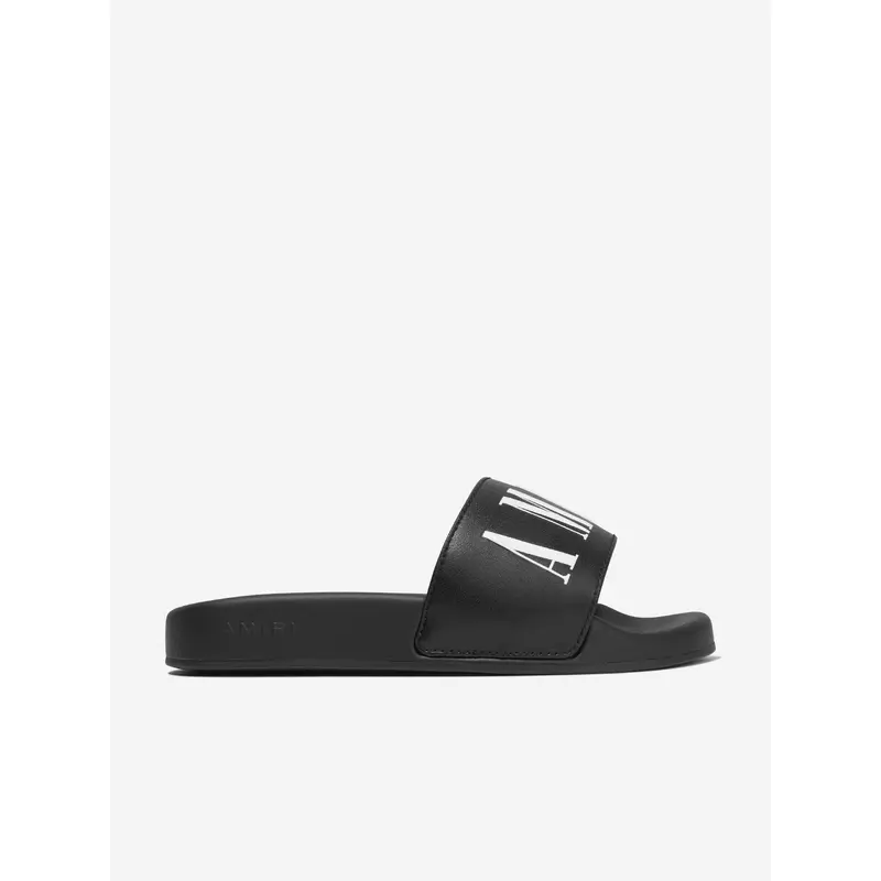 Amiri Kids Logo Sliders in Black