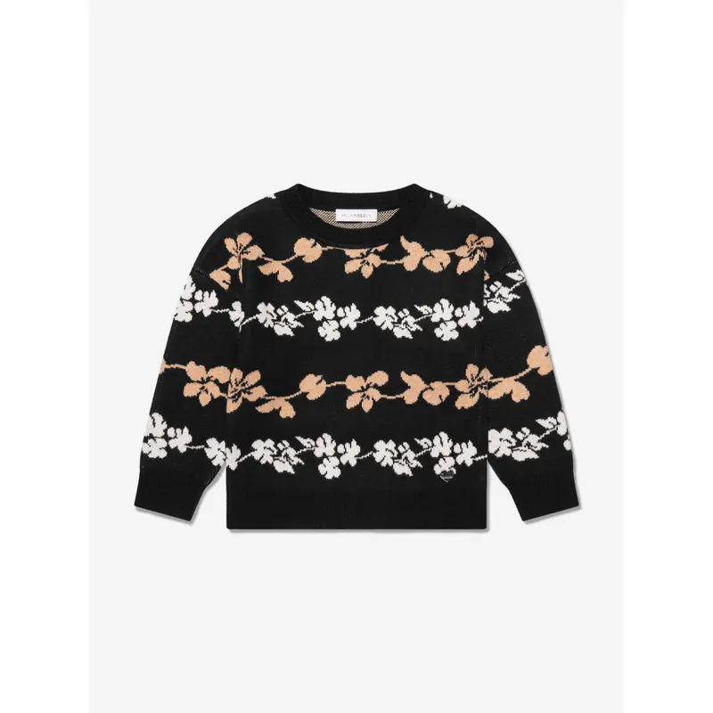 Monnalisa Girls Jacquard Knitted Jumper in Black