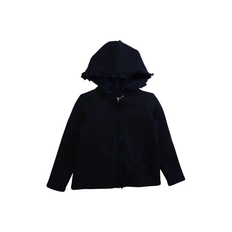 Jacadi Hooded Coat With Ruffle Trim Size 6T