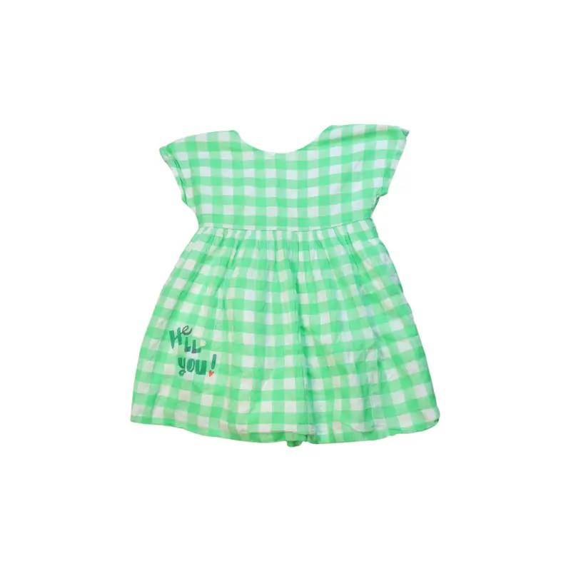Catimini Checkered Dress With Message, Size 2T