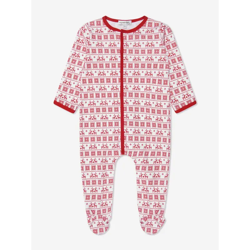 Magnolia Baby Baby Fair Isle Babygrow in Red