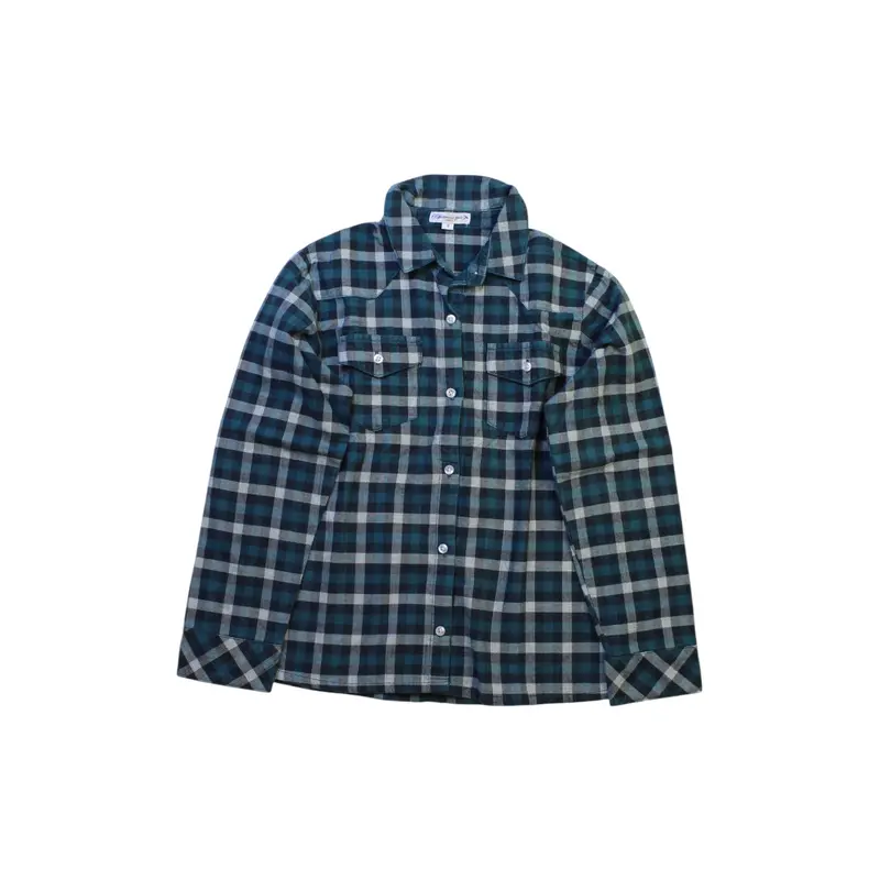 Bleu Comme Gris Long Sleeve Checkered Shirt Size 8Y