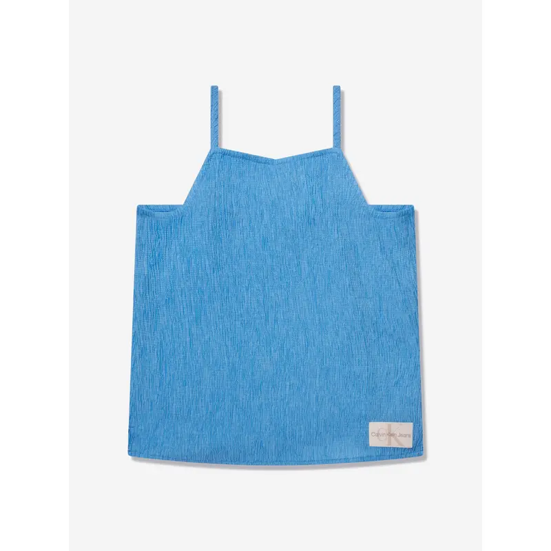 Calvin Klein Girls Crinkle Strap Top in Blue