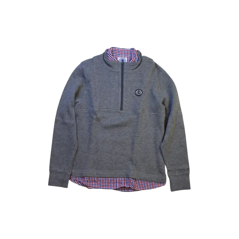 J.Press Half-Zip Sweatshirt With Checkered Lining, Size 8Y