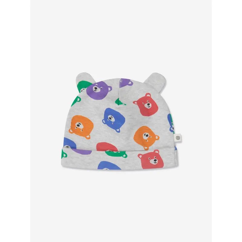 The Bonnie Mob Baby Bears Print Hat With Ears in Multicolour