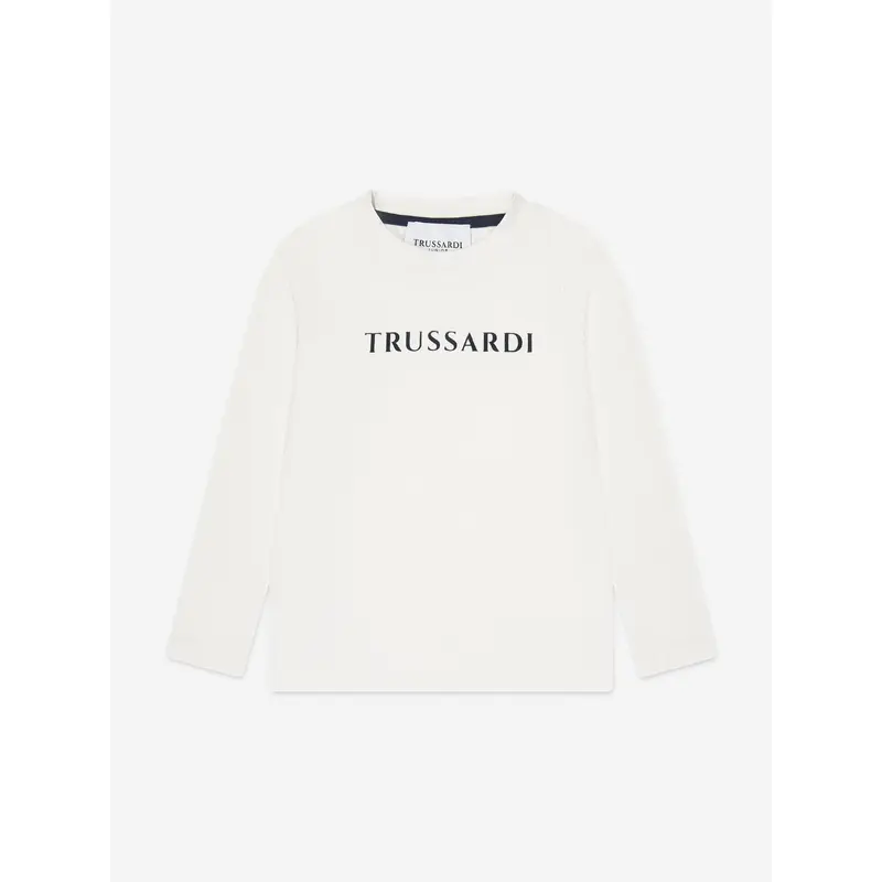 Trussardi Boys Beid Long Sleeve T-Shirt in Ivory