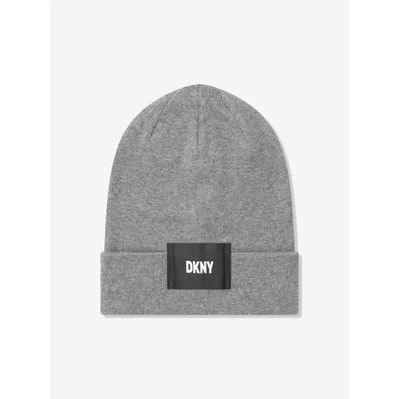 DKNY Girls Logo Beanie Hat in Grey