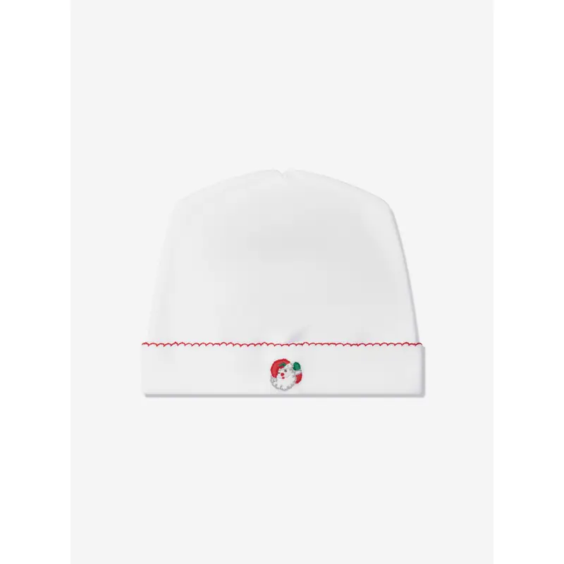 Magnolia Baby Baby Winking Santa Embroidered Hat in White