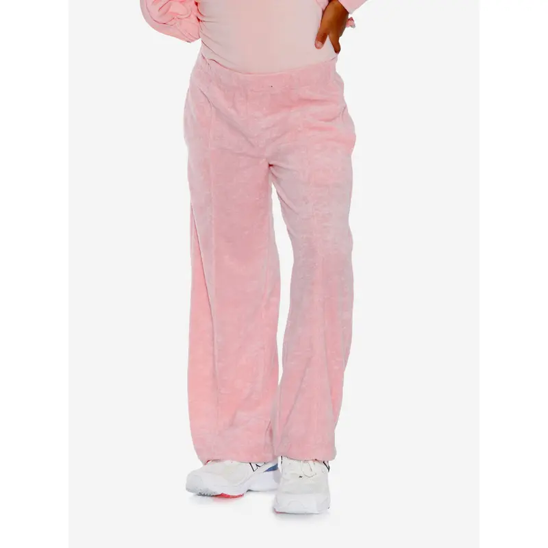 AY by AYLA Girls Towelling Flared Trousers in Pink