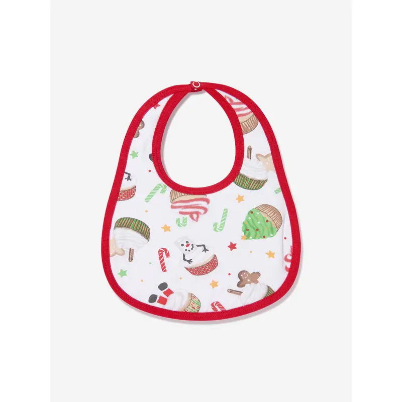 Magnolia Baby Baby Festive Cupcakes Bib in White