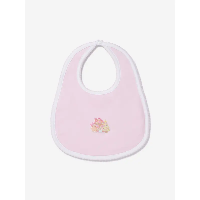 Magnolia Baby Baby Girls Sweet Gingerbread Embroidered Bib in Pink
