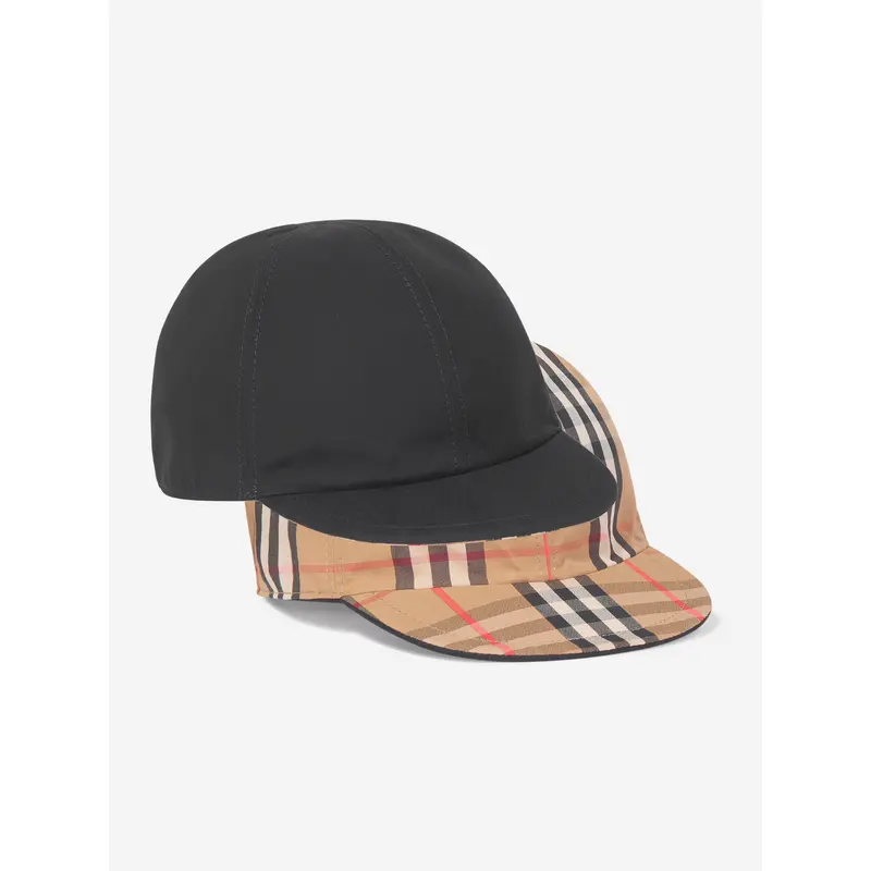 Burberry Baby Reversible Cap in Black
