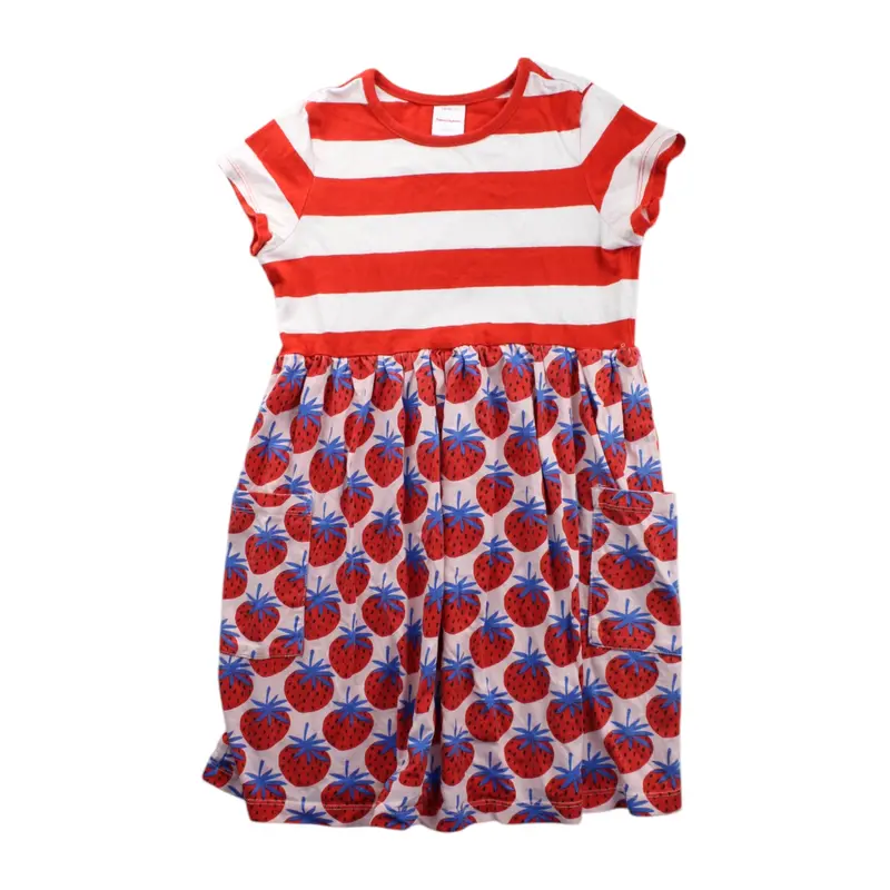 Hanna Andersson Strawberry Stripe Dress 8Y