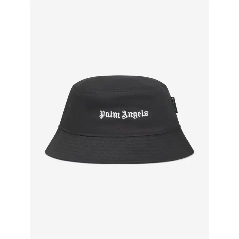 Palm Angels Girls Logo Bucket Hat in Black