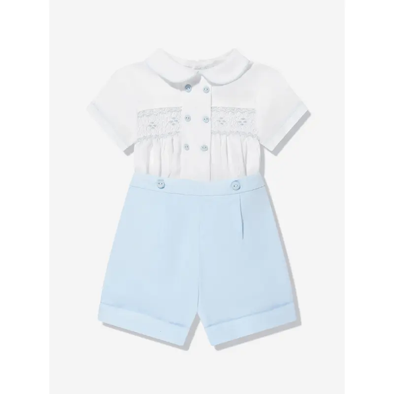 Sarah Louise Baby Boys Shorts Set in Blue