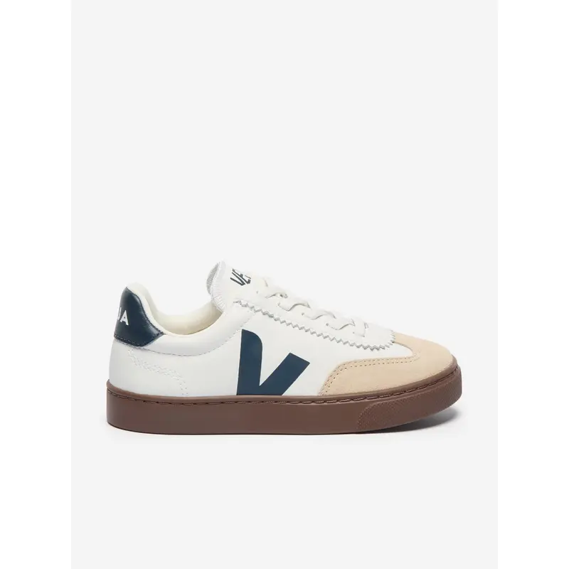 Veja Kids Leather Small Volley Trainers in White