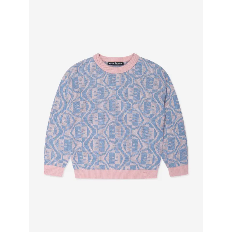 Acne Studios Kids Wool Face Jumper in Multicolour