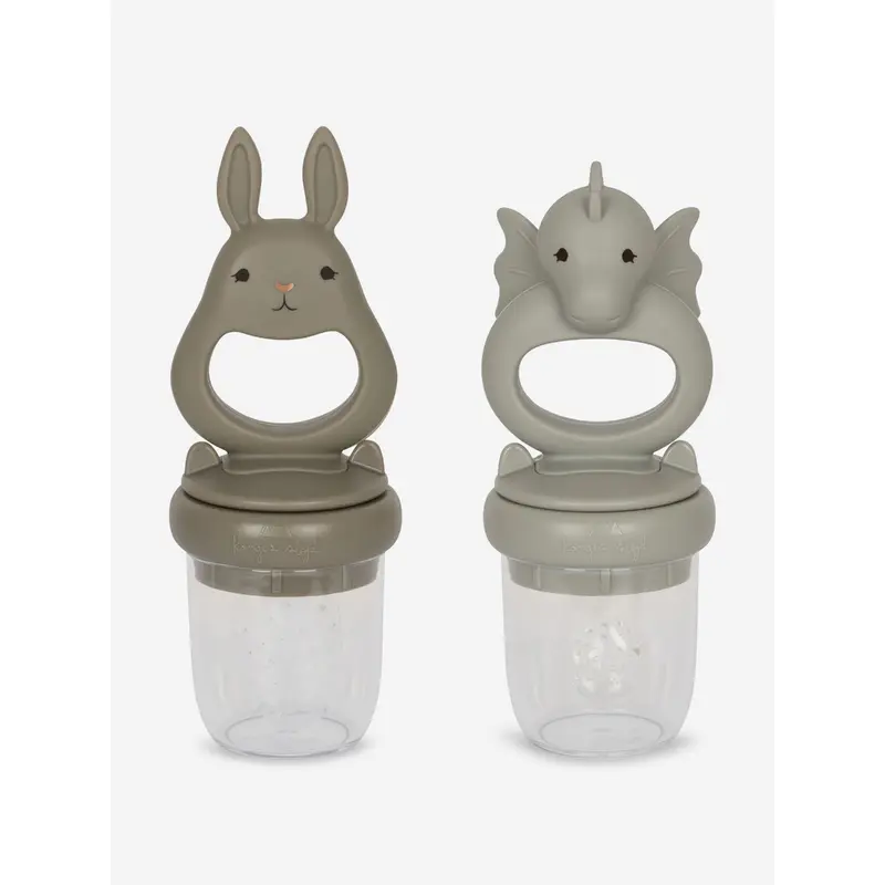 Konges Sljd Baby Dragon And Bunny 2 Pack Fruit Feeding Pacifier in Multicolour (13.7cm)