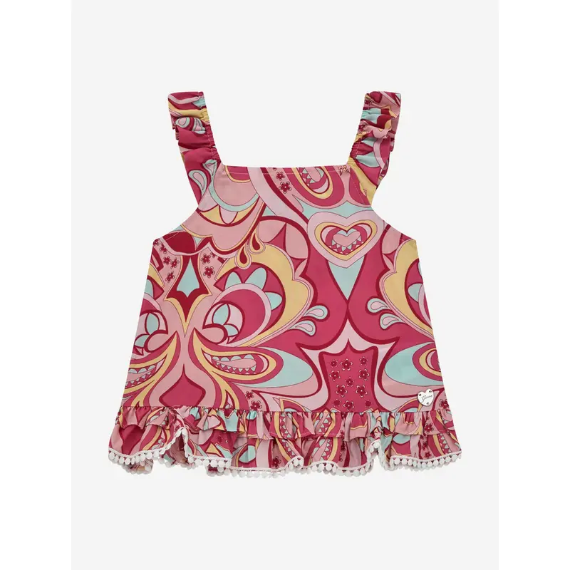 Guess Girls Paisley Sleeveless Top in Pink