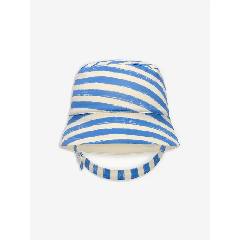 The Bonnie Mob Boys Chill Striped Sun Hat in Blue
