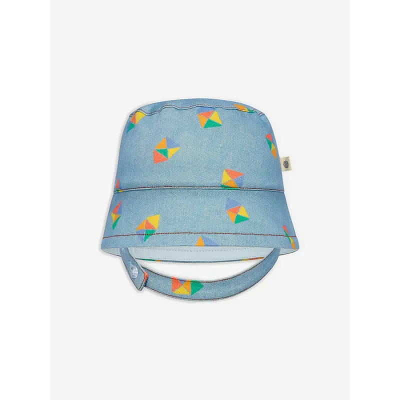 The Bonnie Mob Girls Miso Beach Denim Sun Hat in Blue