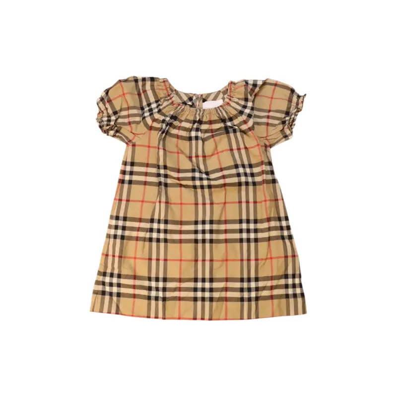 Burberry Checkered Short Sleeve Dress - 6-12M