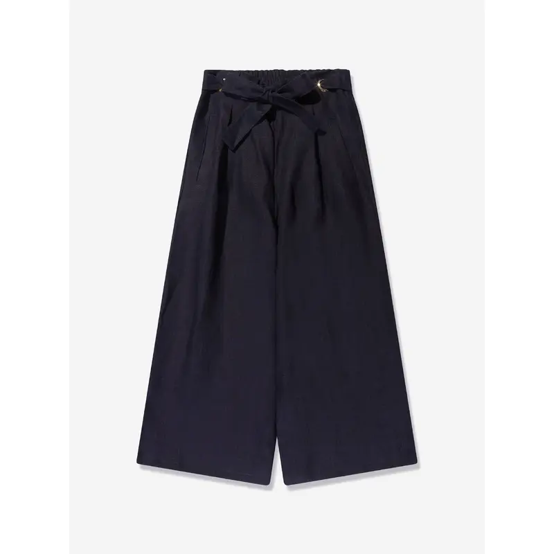 Chlo Girls Linen Trousers in Navy
