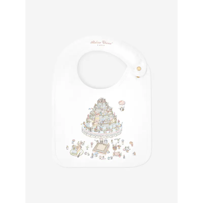 Atelier Choux Baby Satin Le Gateau Bib in Multicolour