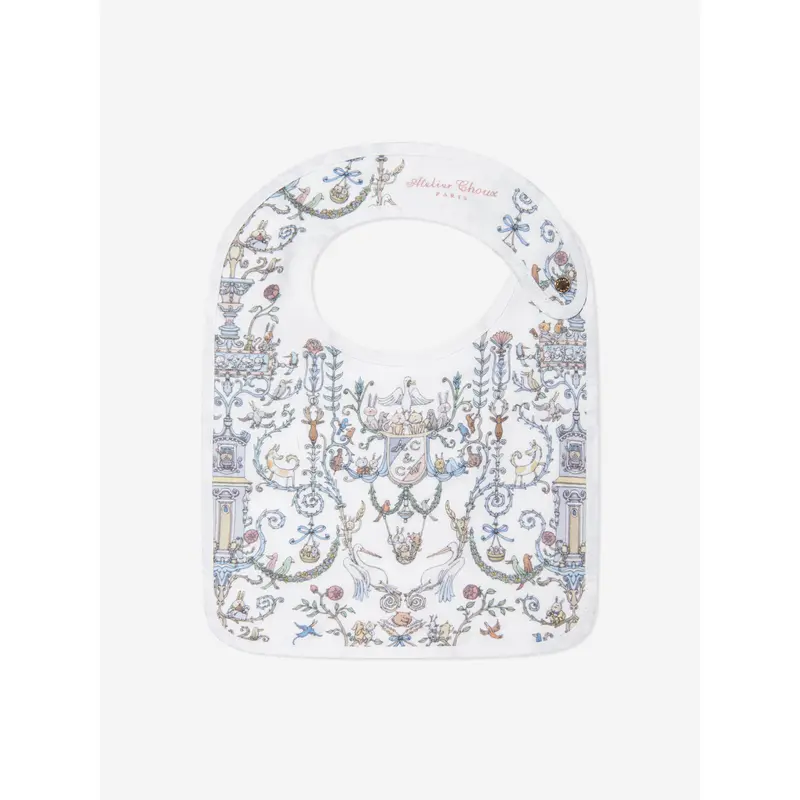 Atelier Choux Baby Satin Toile De Jouy Atelier Choux & Caitlin Wilson Bib in Blue