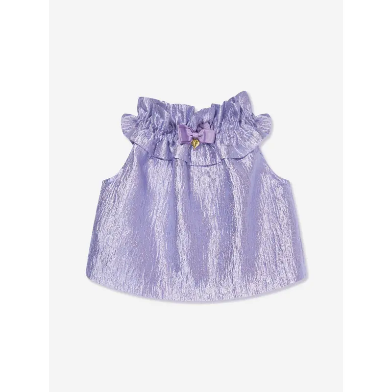 Angels Face Girls Ruthie Metallic Top in Purple