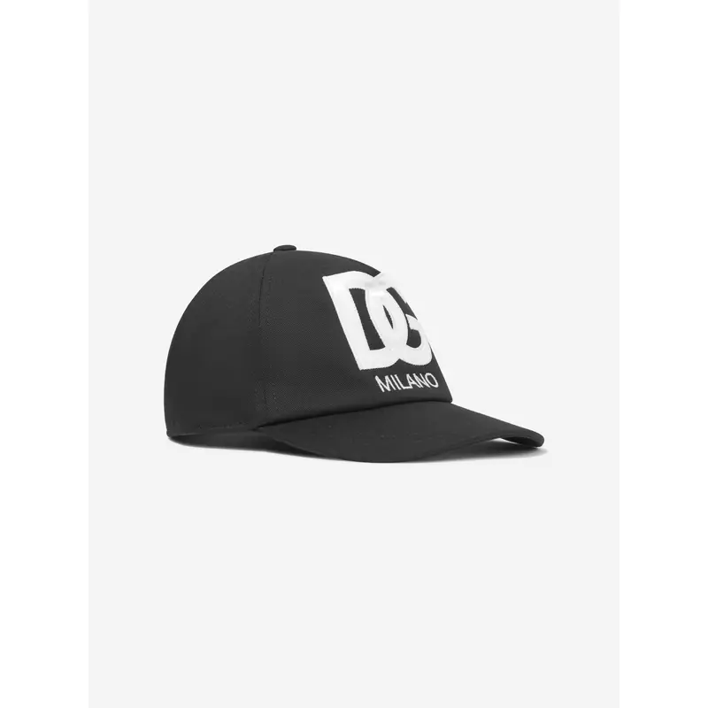 Dolce & Gabbana Boys Embroidered Logo Cap in Black