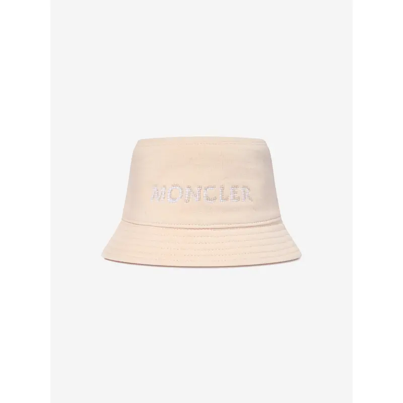 Moncler Enfant Girls Logo Bucket Hat in Ivory