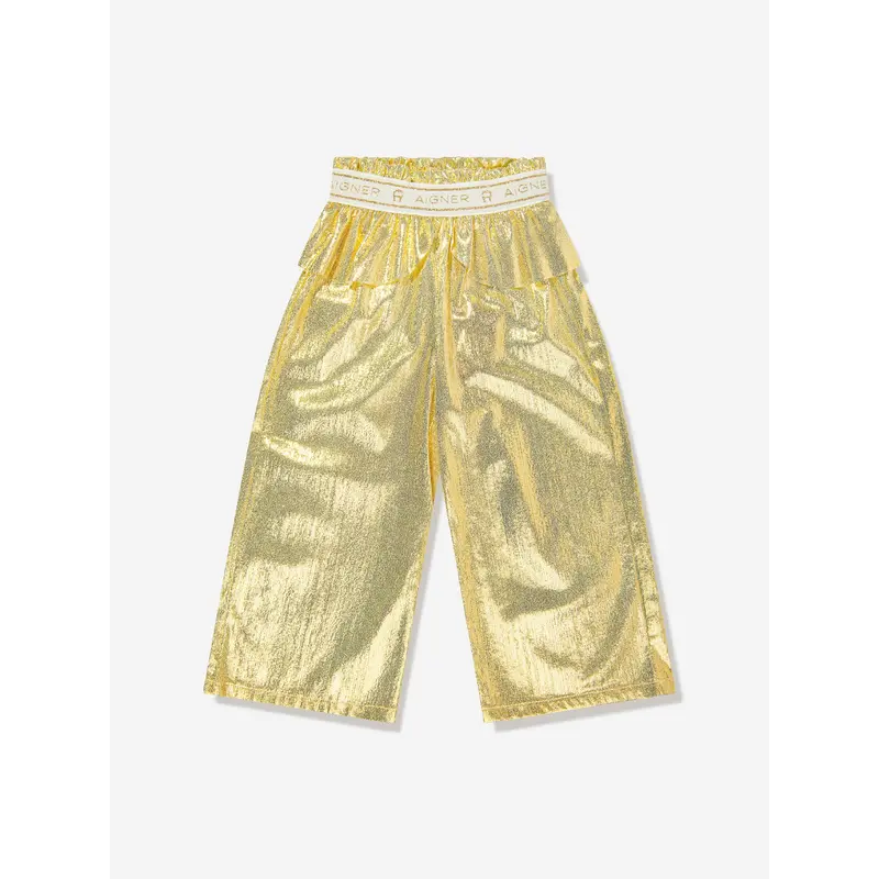 Aigner Girls Metallic Trousers in Gold
