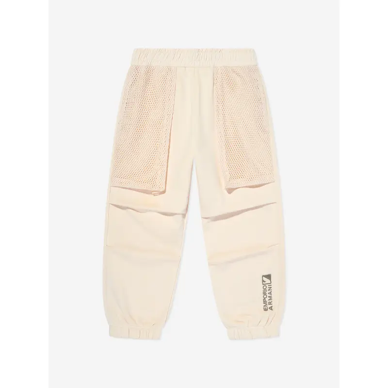 Emporio Armani Boys Cotton Trousers in Beige