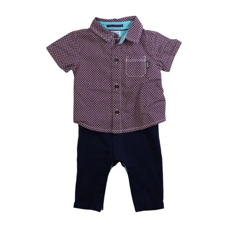 Baker By Ted Baker Short Sleeve Shirt And Pants Set, 3-6M