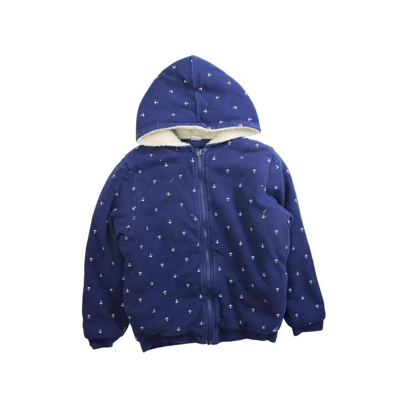 Petit Bateau Anchor-Print Fleece Hoodie 10Y