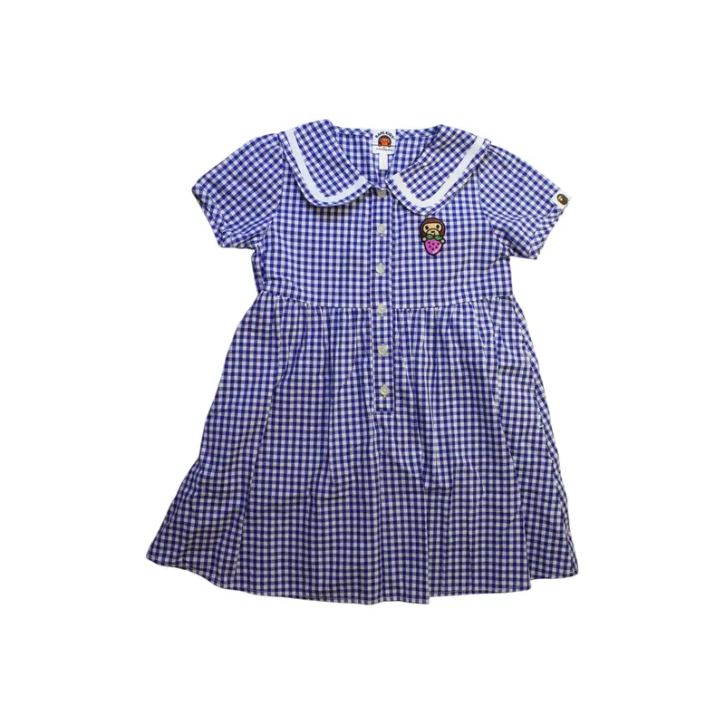 Bape By A Bathing Ape Checkered Short Sleeve Dress 6T