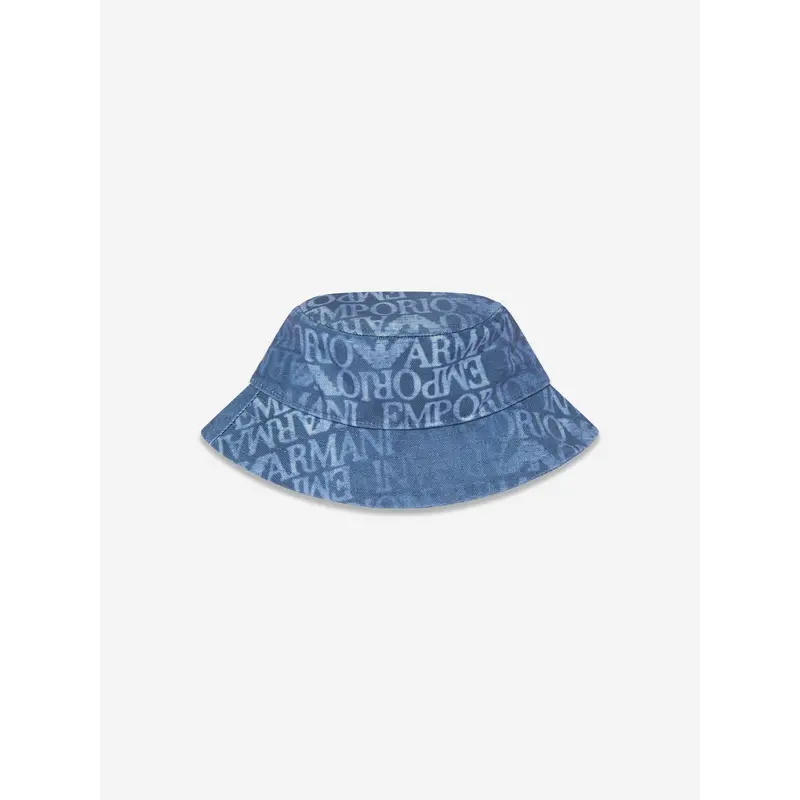 Emporio Armani Kids Logo Bucket Hat in Blue