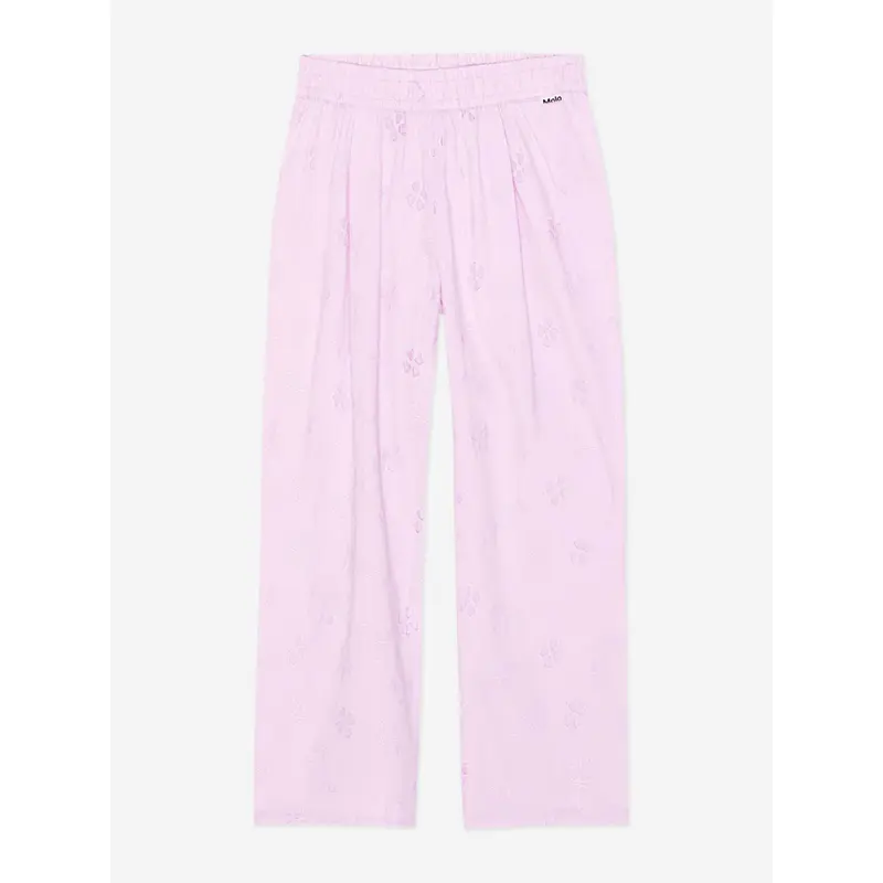 Molo Girls Floral Print Trousers in Pink