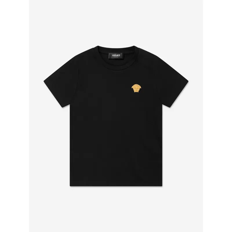 Versace Boys Medusa Logo T-Shirt in Black