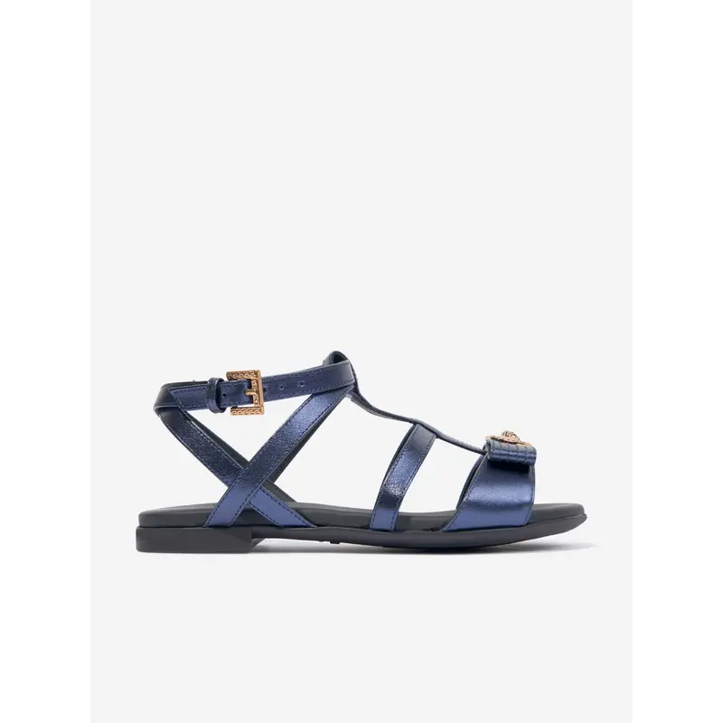 Versace Girls Medusa Heart Sandals in Navy